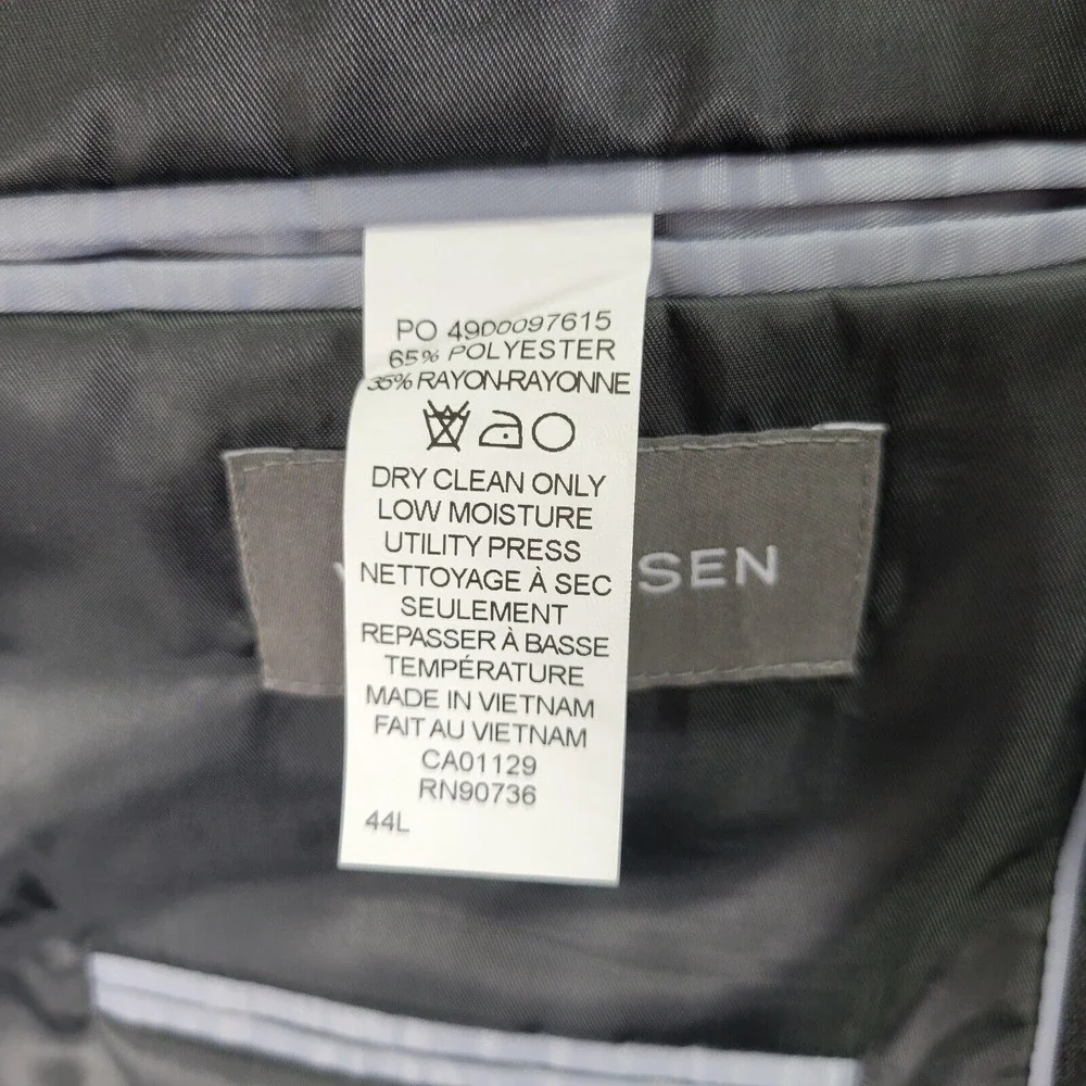 Van Heusen Men's Sport Coat Blazer Two Button‎ Gray Twill Polyester Blend 44L